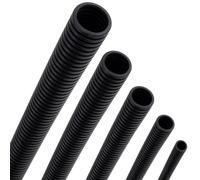 Seki Gaine ondulée 17 mm non fendue, 20 m, noir, protection de câble en polypropylène flexible, diamètre intérieur 17 mm, intérieur et extérieur, protection de câbles, pour installation électrique de