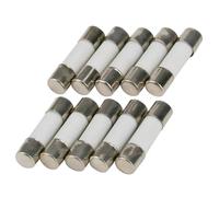 SeKi Lot de 10 fusibles en céramique 0,5 A (500 mA), 5 x 20 mm, à temporisation, en verre, 250 V
