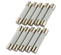 SeKi Lot de 10 fusibles en céramique 6,3 A, 6 x 30 mm, fusibles fins en verre 250 V