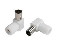 Seki Lot de 10 Prises coaxiales IEC coudées - Adaptateur d'antenne pour antenne TV, câble coaxial, récepteur et installations Satellite - Prise à 90° Peu encombrante pour Une Transmission Stable du