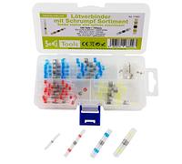 SeKi Lot de 100 connecteurs à souder thermorétractables - 4 tailles différentes avec étain à souder dans une gaine thermorétractable de 0,25 à 6,0 mm