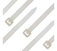 SeKi Lot de 100 serre-câbles - Blanc/naturel - 150 x 2,5 mm - Résistant à la déchirure jusqu'à 8,2 kg - Nylon PA6.6 - Auto-bloquant - Lot de serre-câbles pour la gestion des câbles, la maison