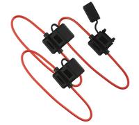 SeKi Lot de 3 porte-fusibles 4 mm² / AWG12 pour fusibles plats standard de voiture, étanches, 30 cm de long, jusqu'à 32 V, pour voiture, camion, bateau
