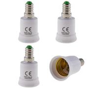 SeKi Lot de 4 adaptateurs de douille E14 vers E27 - Pour ampoule LED halogène et basse consommation