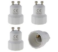 SeKi Lot de 4 adaptateurs de douille GU10 sur culot E14 - Pour ampoule LED halogène et basse consommation