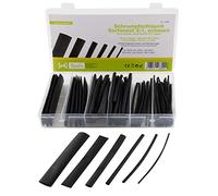 SeKi Lot de 80 gaines thermorétractables noires 2:1 en 6 tailles (30 x 1, 10 x 2,5 mm, 20 x 4 mm, 10 x 6 mm, 6 x 10 mm, 4 x 13 mm) de long chacune
