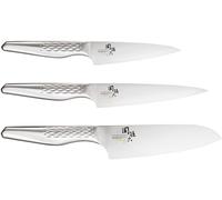 Seki Magoroku Shoso Ensemble De Couteaux 3 Pièces - Couteau Utilitaire 12 Cm,Couteau Utilitaire 15 Cm,Santoku 16,5 Cm - Acier 5Cr15Mov 56 (±1) Hrc - Fabriqué Au Japon