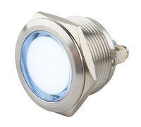 SeKi Témoin de contrôle LED 22 mm en blanc 6-24 V V V2A en acier inoxydable - Lampe de signalisation - Indicateur de contrôle - Indicateur de fonctionnement - Blanc froid