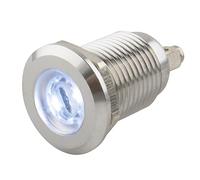 SeKi Témoin de contrôle LED blanc 12 mm 6-24 V V V2A en acier inoxydable - Lampe de signalisation - Indicateur de fonctionnement