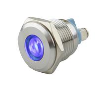 SeKi Témoin de contrôle LED bleu 16 mm 6-24 V V V2A en acier inoxydable - Lampe de signalisation - Indicateur de fonctionnement