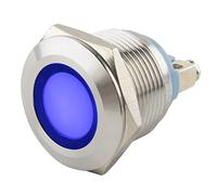 SeKi Témoin de contrôle LED bleu 19 mm 6-24 V V V2A en acier inoxydable - Lampe de signalisation - Indicateur de fonctionnement