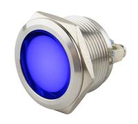 SeKi Témoin de contrôle LED bleu 22 mm 6-24 V V V2A en acier inoxydable - Lampe de signalisation - Indicateur de fonctionnement