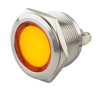 SeKi Témoin de contrôle LED jaune 22 mm 6-24 V V V2A en acier inoxydable - Lampe de signalisation - Indicateur de fonctionnement