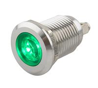 SeKi Témoin de contrôle LED vert 12 mm 6-24 V V V2A en acier inoxydable - Lampe de signalisation - Indicateur de fonctionnement