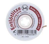 SeKi Tresse à dessouder de 1,5 mm - Pour enlever l'étain à souder - Longueur : 1,5 m - Haute puissance d'aspiration - Tresse à dessouder - Tresse d'aspiration