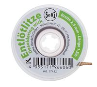 SeKi Tresse à dessouder de 2,5 mm - Pour enlever l'étain à souder de 1,5 m de long - Haute puissance d'aspiration - Tresse à dessouder - Tresse d'aspiration
