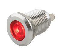 SeKi Voyant de contrôle LED rouge 12 mm 6-24 V V2A en acier inoxydable - Lampe de signalisation - Indicateur de fonctionnement