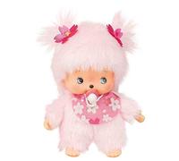 Sekiguchi 242443 - Original Bebichhichi Fille Fleur de Cerisier, en Peluche Rose, avec Bavoir et nattes avec Fleurs, Environ 15 cm