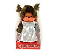 Sekiguchi 244058-Monchhichi Garçon Original, Figurine marié, Animal en Peluche Brun d'environ 20 cm, 244058, Multicolore