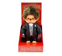 Sekiguchi 244065 - Original Monchhichi Girl, Figurine en Peluche avec Robe de mariée et Rubans, Animal en Peluche Brun d'env. 20 cm