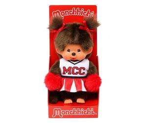 Sekiguchi 252879 - Monchhichi Original Fille Cheerleader, Animal en Peluche Brun d'environ 20 cm
