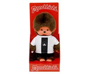 Sekiguchi 253869 - Original Monchhichi garçon Footballeur, Animal en Peluche Brun d'environ 20 cm