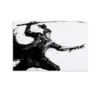 Sekiro Shadows Die Twice Black White Impression sur toile - Tableaux muraux - Tableaux décoratifs pour le salon, chambre de garçon, tableaux muraux modernes pour chambre de fille, image cadeau - 20 x