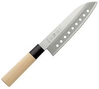 SekiRyu SR110 Couteau japonais Beige Clair et Acier 165 mm Santoku w/holes