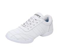 sekiueo Chaussures Cheerleading Femmes Chaussures Cheer À Lacets Filles Chaussures De Gymnastique Légères en Cuir Baskets De Danse Scolaire Et De Compétition,White b,39 EU
