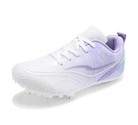 sekiueo Chaussures D'athlétisme Femmes Baskets Respirantes pour Course sur Piste Saut Sprint Pointes Chaussures De Sport,Violet,35 EU