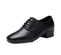 sekiueo Chaussures De Danse Latine À Talons Hauts Hommes Semelle en Cuir Chaussures De Danse De Salon Salsa Valse Et De Caractère,Noir,45 EU