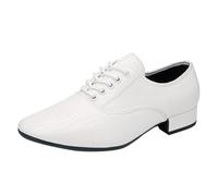 sekiueo Chaussures De Danse pour Hommes Modèle Oxford À Lacets en Cuir Verni pour Les Danses Latines Salsa Et Tango,Rubber Sole,45 EU