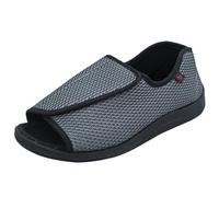 sekiueo Pantoufles Hommes Chaussures Diabétiques Réglables Sandales De Marche À Bout Ouvert Extra Large pour Pieds Gonflés Et Œdèmes,Gris,43 EU
