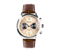 Sekonda Heritage Archer 30236 Montre à quartz pour homme en or rose avec affichage chronographe et bracelet en cuir marron 40 mm
