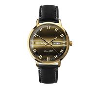Sekonda Montre Quartz Homme 40.00mm avec Cadran Multicolore Analogique et Bracelet en Cuir Noir 1950