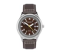 Sekonda Men's 42mm Pilot Style Quartz Watch with Analogue Display Date Window and Leather Strap 50m Water Resistant