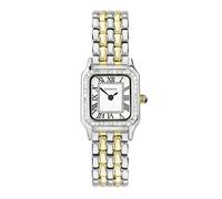 Sekonda Monica Montre à quartz pour femme 20 mm Boîtier en alliage et bracelet avec lunette sertie de pierres et cadran blanc, Or scintillant, deux tons