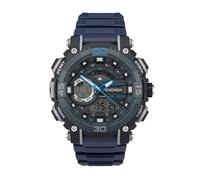 Sekonda Malvern Ani-Digi Montre de sport légère à quartz pour homme avec rétroéclairage, jour et date, alarme, chronomètre, étanche jusqu'à 100 m, bleu marine, Sangle