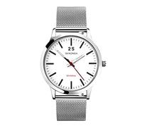 Sekonda Montre Homme Cadran Blanc Bracelet Cuir Noir 1939, Blanc - Bracelet en Maille Argentée, Bracelet