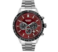Sekonda Montre Quartz Homme 48.00mm avec Cadran Rouge Analogique et Bracelet en Acier Inoxydable Argent 1914