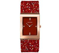 Sekonda Rocks 40463 Montre à quartz pour femme avec affichage analogique et bracelet en cristal de roche rouge 26 mm, Rétro