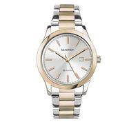 Sekonda Taylor Montre à quartz pour femme avec affichage analogique de la date et bracelet en acier inoxydable bicolore 34 mm, Argenté., Bracelet