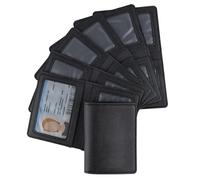 Sekonow Lot de 7 porte-cartes de visite à deux volets en cuir synthétique pour permis de conduire, crédit, sécurité sociale, assurance, carte d'assurance, noir