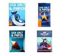Sel de mer et papier + Extension de sel supplémentaire + Extension de poivre supplémentaire + Régicide | Conçu pour 2-6 joueurs | Durée de jeu 20-30 minutes | Parfait pour les fêtes entre amis, le tea