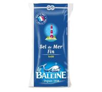 Sel de Mer - LA BALEINE - Sachet Poly 500G - Lot de 4 - Iodé - Épicerie Salée - Aides Culinaires