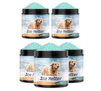Sel de trottoir glacé adapté aux animaux de compagnie, 100 g - pour allées et trottoirs, durable, ne laisse pas de trace, sans danger pour les animaux domestiques et le béton (5 pièces)