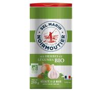 SEL ILE DE NOIRMOUTIER - Sel aux Herbes et Légumes Bio Savoureux, Salière 250 g - Lot de 3