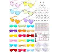 Sel Natural Lot de 24 paires de lunettes de soleil en forme de cœur à faire soi-même avec inscription « In My Era »