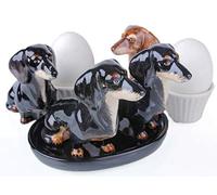Sel Poivre Ensemble chien Teckel coquetiers bijoux cuisine/maison ceramique 5 pieces