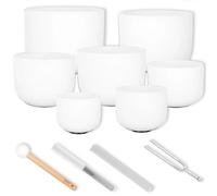 Sela SECF Lot de 7 bols chantants en cristal givré, 440 Hz, avec diapason Keepdrum